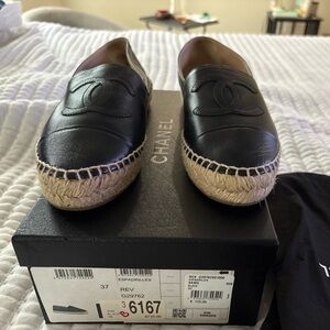 CHANEL Black Espadrilles